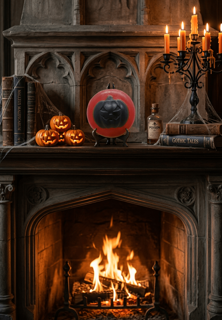 Spooky Jack-o'-Lantern Medallion | Handmade Halloween Decor & Gift