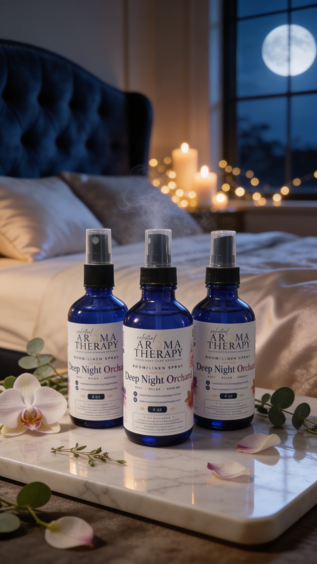 Deep Night Orchard Room & Linen Spray – Warm, Sophisticated Vegan Home Fragrance